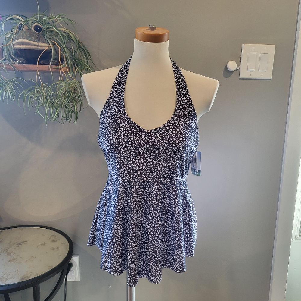 Floral Halter Bathing Suit Top - Picture 2 of 5